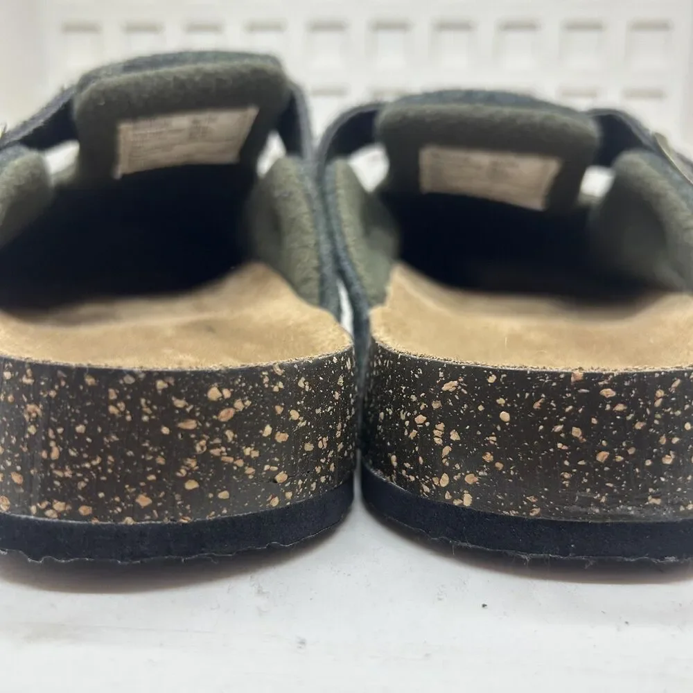 Camo Clog Shoes Mens Size‎ 11 Gray Buckle Cork Footbed Slip On Slippers Comfort